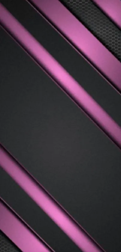 Sleek purple diagonal stripes on black wallpaper.