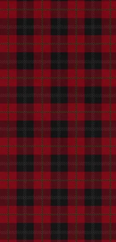 Red plaid pattern mobile wallpaper with checkered design.