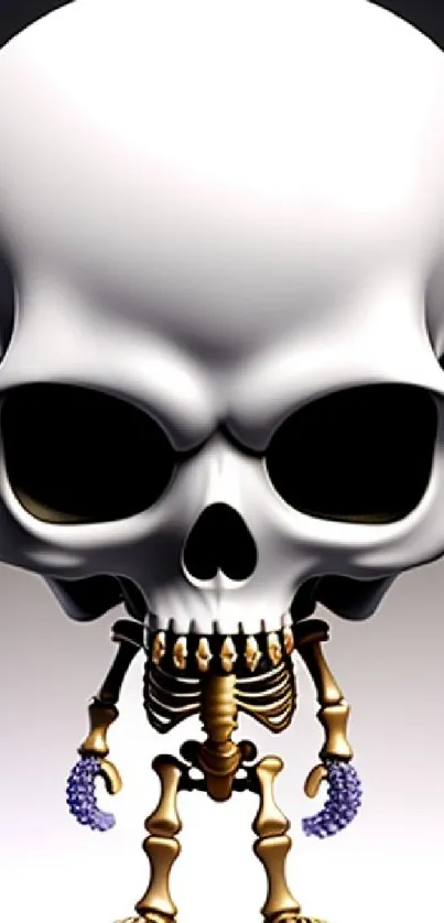 3D skull artwork wallpaper with a stylish design and unique aesthetic.