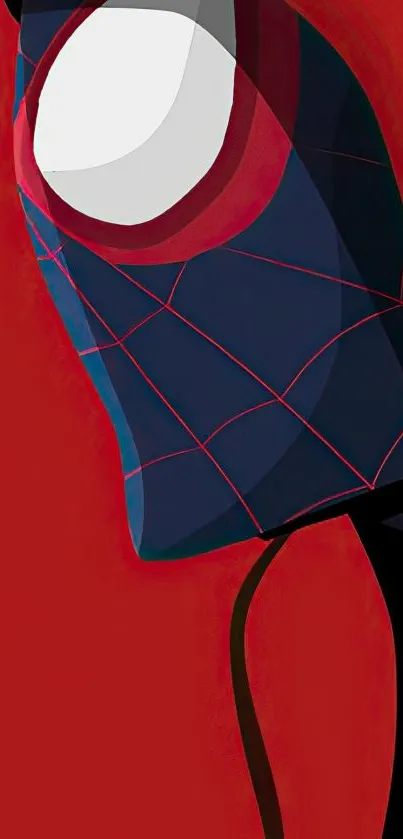 Stylized superhero with red and black design for mobile wallpaper.