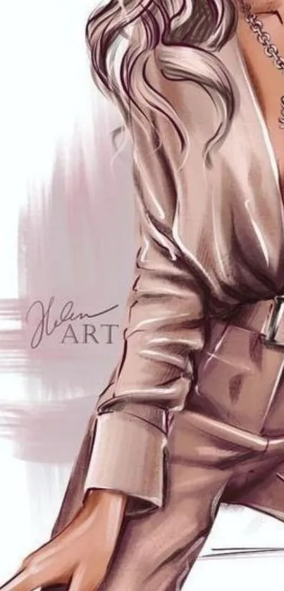 Chic fashion art illustration with elegant detailing.