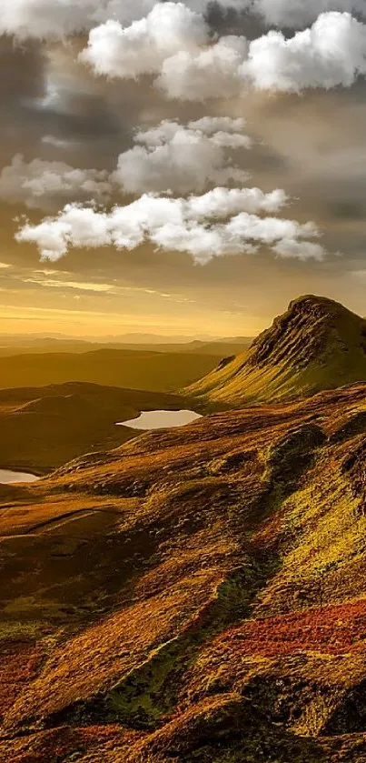 Majestic mountain landscape at sunset with vibrant colors and dramatic skies.