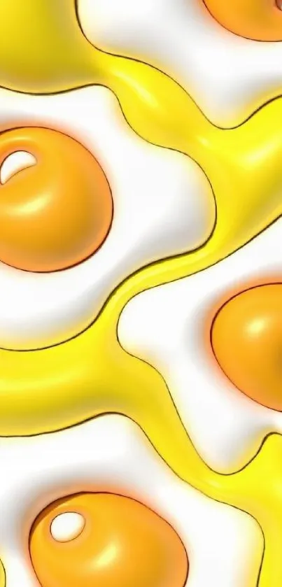 Colorful abstract sunny-side-up egg wallpaper design.