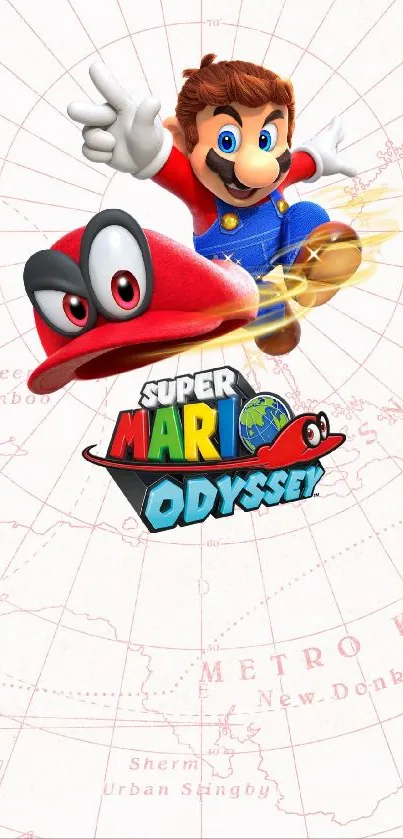 Super Mario Odyssey mobile wallpaper featuring vibrant colors and dynamic action.