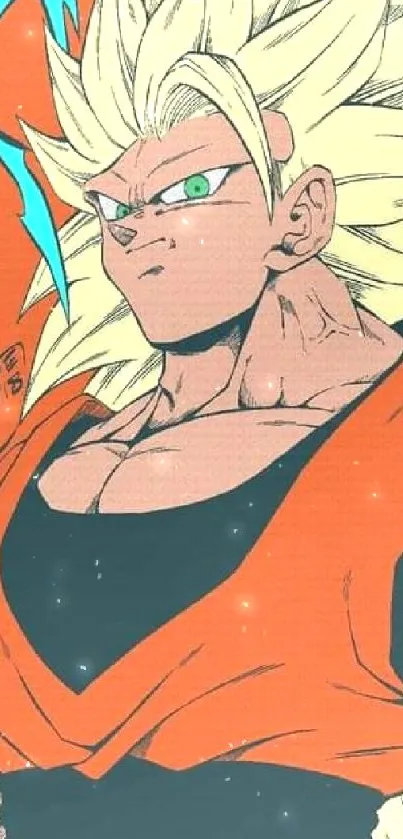 Super Saiyan anime character with orange and blue details.