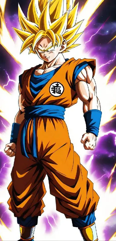 Super Saiyan Goku in powerful energy burst design.