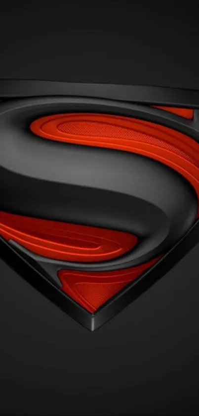 Black and red superhero emblem mobile wallpaper.