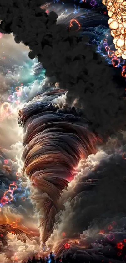 Surreal storm cloud wallpaper with vivid colors and dynamic shapes.