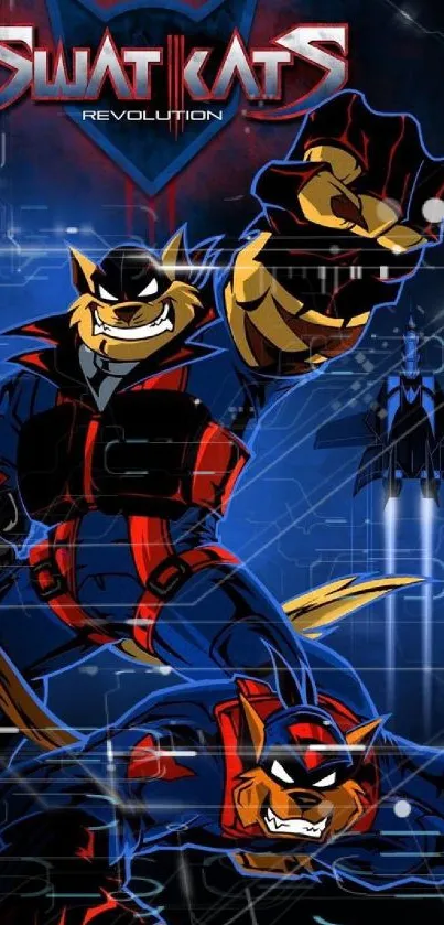 Swat Kats animated wallpaper with bold colors.