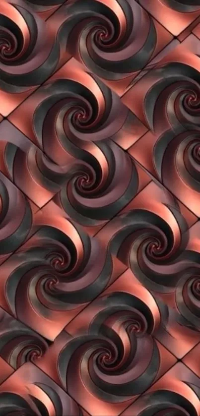 Abstract copper swirl pattern design.