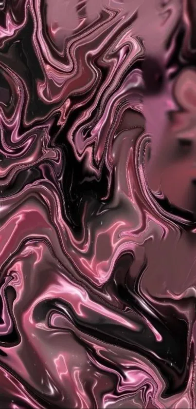 Abstract dark pink and black swirling wallpaper design.