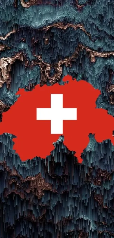 Artistic texture with Switzerland flag design