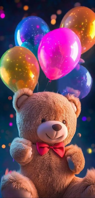 Teddy Bear Balloon Party Supply Live Wallpaper