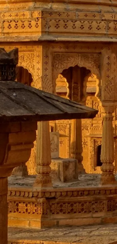 Temple Amber Facade Live Wallpaper