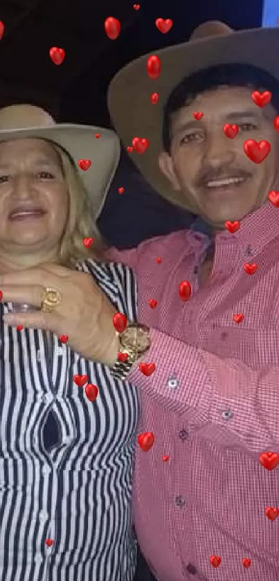 Three friends in cowboy hats enjoying drinks together.