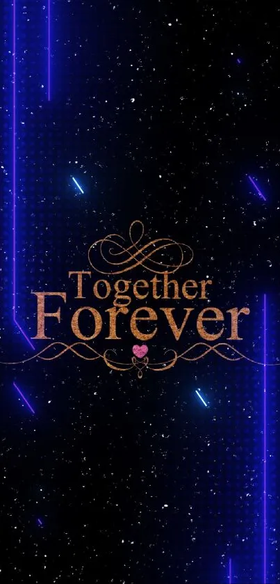 "Together Forever" wallpaper on starry black background.