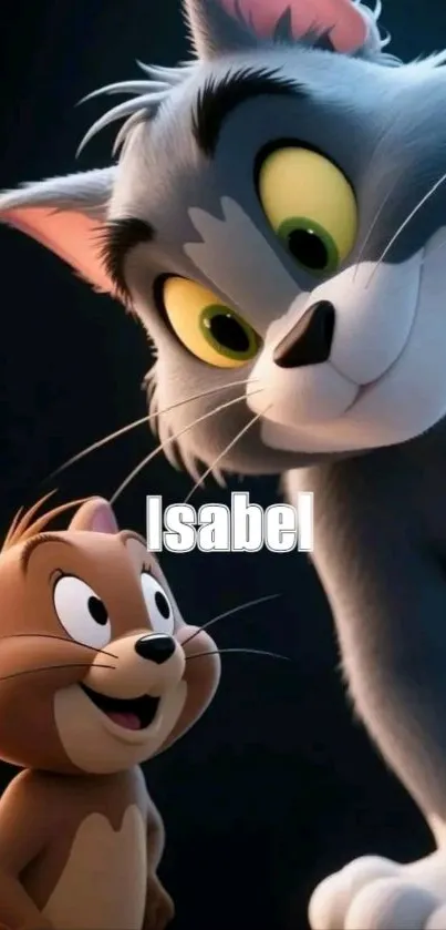 Tom and Jerry cartoon wallpaper with playful theme.