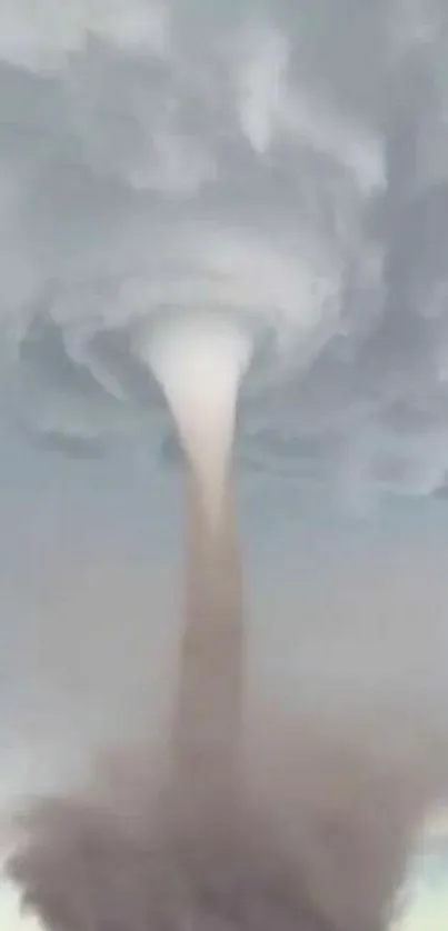 Gray vortex tornado with swirling clouds.