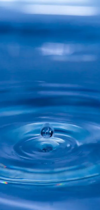 Close-up of a blue water ripple creating a calming effect on phone wallpaper.