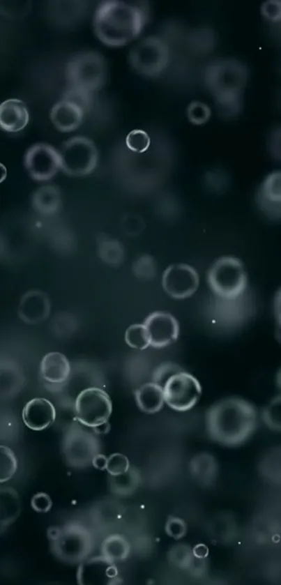 Dark abstract wallpaper with floating bubbles.