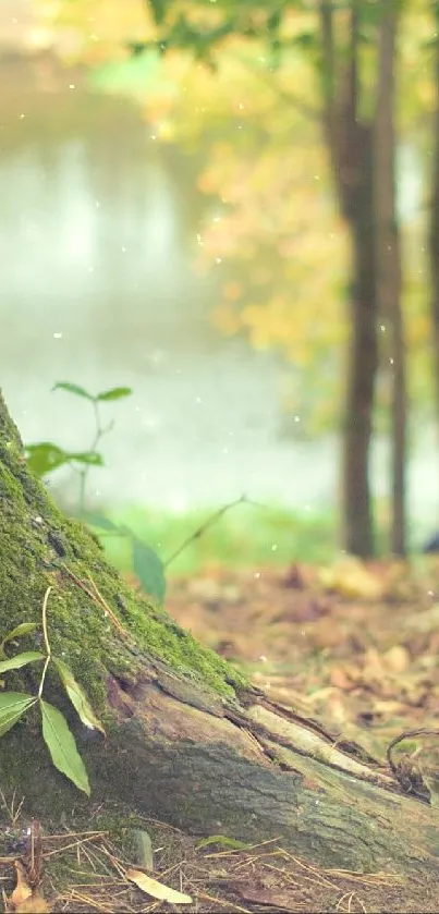 Tranquil forest tree with lush greenery.