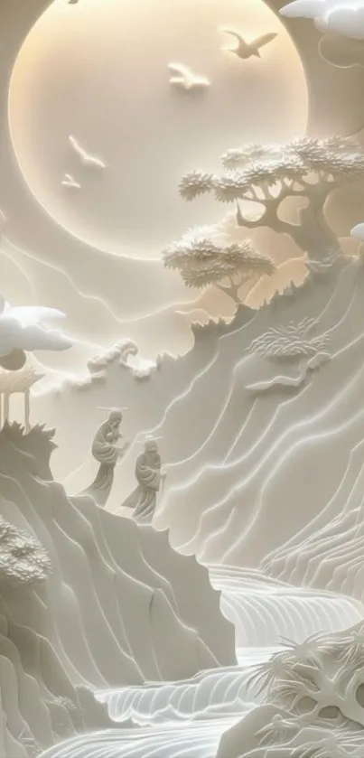Elegant artistic landscape with muted tones