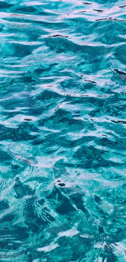 Turquoise ocean waves with calming textures in mobile wallpaper.