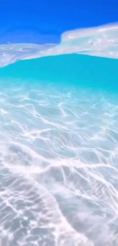 Serene ocean water with soft waves and blue shades.