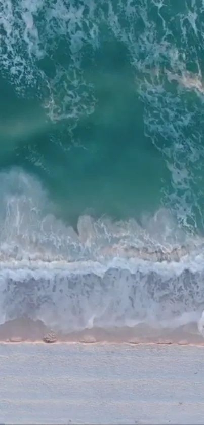 Ocean waves crashing gently on a sandy beach creating a calming ambiance.