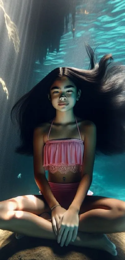 Underwater meditative art featuring serenity and calm.