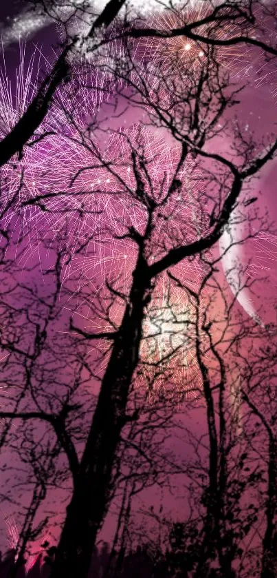 Tree Sky Purple Live Wallpaper