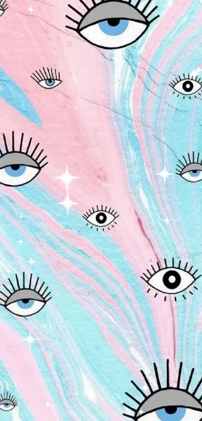 Pastel abstract eye design wallpaper.