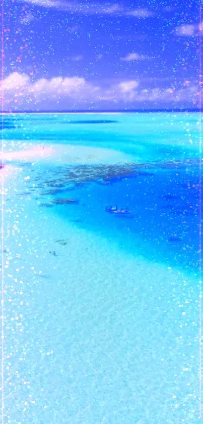 Mobile wallpaper of a sparkling tropical beach with blue waters.