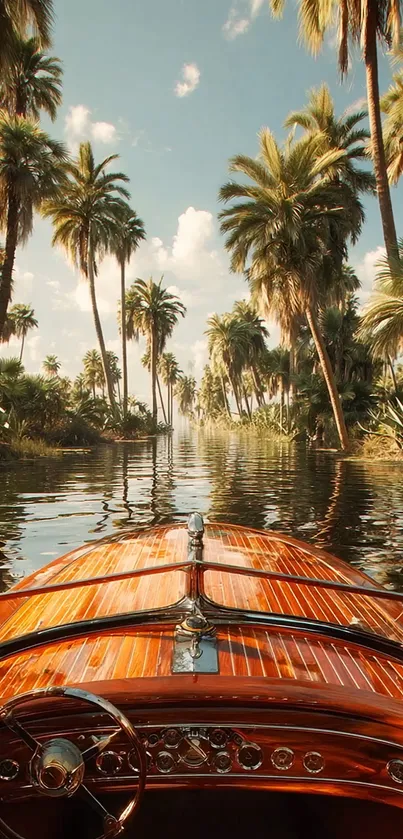 Vintage boat on a tropical river