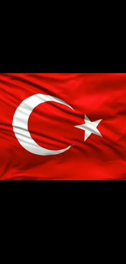 Turkish flag with red background for mobile wallpaper.