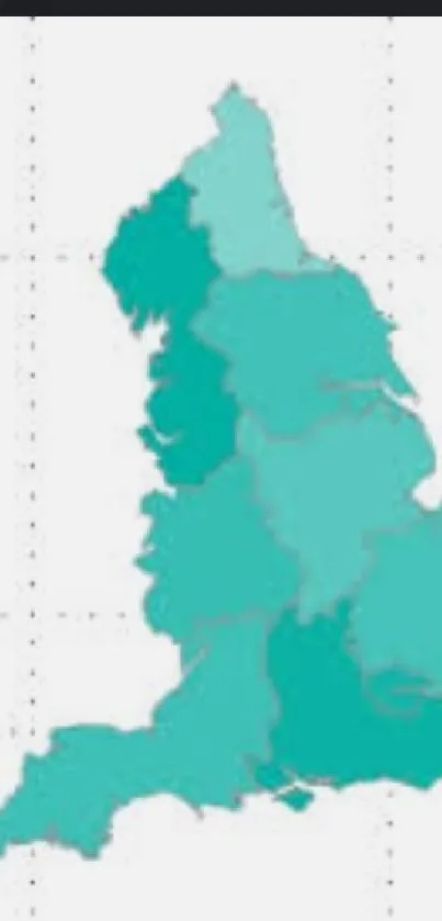 UK map wallpaper in teal tones, highlighting regional shapes.