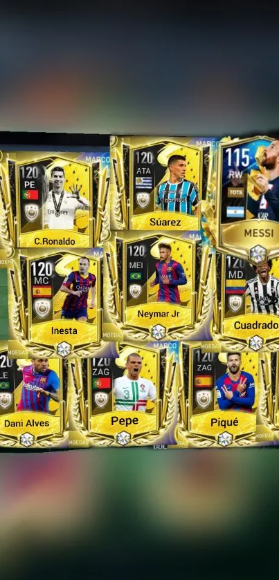 Football legends card collection wallpaper