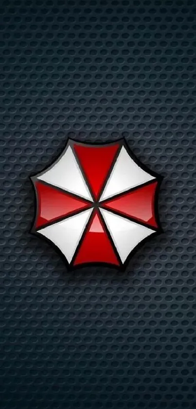 Red and white Umbrella logo on dark textured background wallpaper.