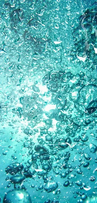 Underwater aqua bubbles create a serene mobile wallpaper.