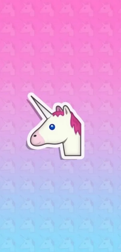 Unicorn emoji with pink to blue gradient background.