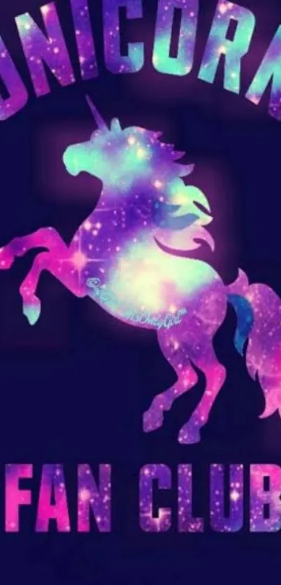 Colorful unicorn wallpaper with galaxy theme and vibrant cosmic colors.