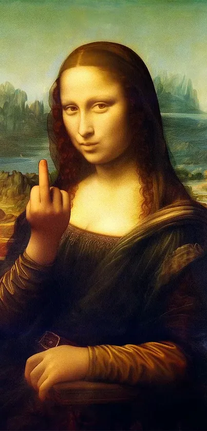 Mona Lisa with a modern rebellious twist.
