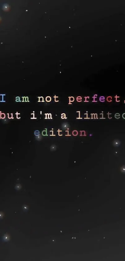 Inspirational quote wallpaper with black background.