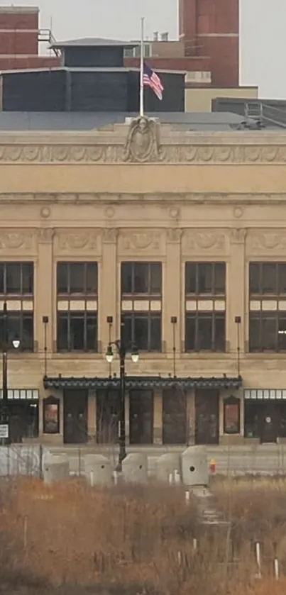 Urban architectural view with historic building facade.