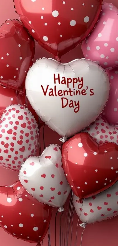 Heart-shaped balloons for Valentine's Day celebration.