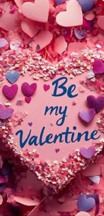 Valentine heart with Be my Valentine text.