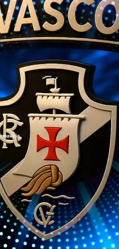 Vasco Da Gama shield with nautical design.