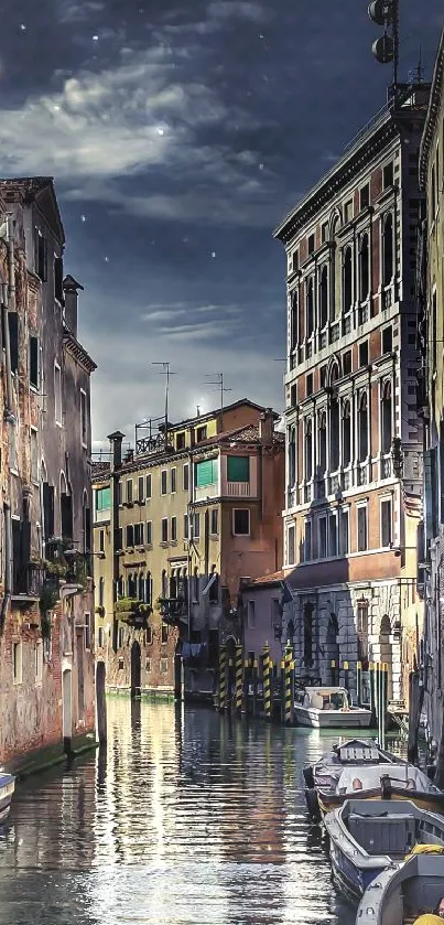 Venice canal with historic architecture and reflections.