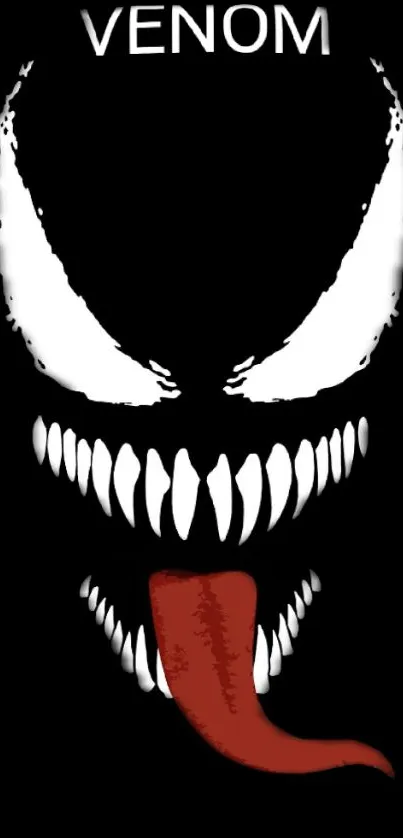 Venom-themed dark art mobile wallpaper with bold design.