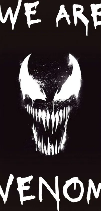 Venom character black and white wallpaper.
